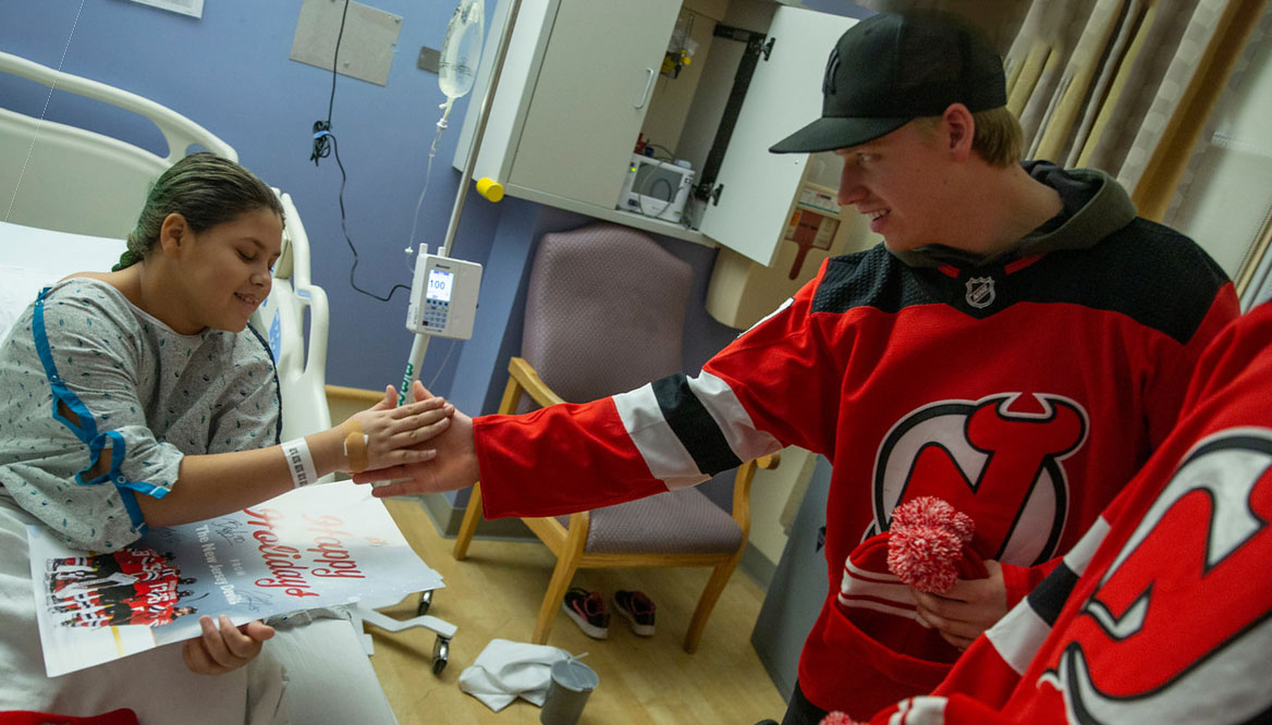 Jesper-Bratt-(New-Jersey-Devils)-at-Hospital-Visit-rotated